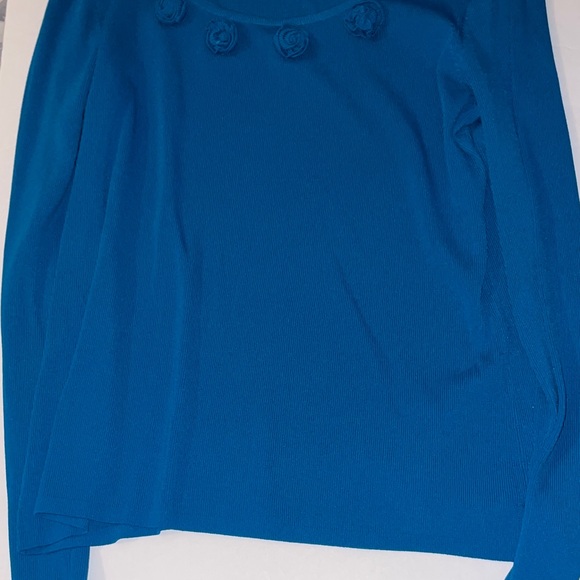 Mirasol Deep Blue Rosette Long Sleeve Tee - Picture 3 of 7